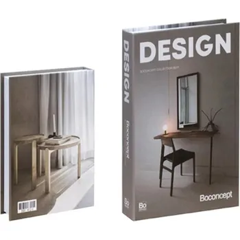 Dekorativní falešná kniha DESIGN s minimalistickým interiérovým motivem