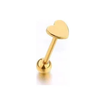 Piercing Piercing do jazyku ve tvaru srdíčka zlatá