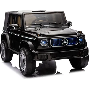 Dětské vozidlo Elektrické autíčko Beneo Mercedes-Benz EQG 12V, černé, LED Podsvícené částí karoserie, funkční přední i zadní světla, 2.4 GHz dálkové ovládání, USB/Aux Vstup, Lithiová baterie, 2 X 35W motor, ORIGINÁL licence
