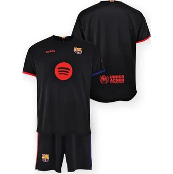 FC BARCELONA Dětský dres pro fanoušky FC Barcelona 2024-25 12 LET ČERNÁ