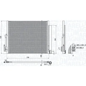 Výparník klimatizace Kondenzátor, klimatizace MAGNETI MARELLI 350203872000