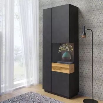 Obývací stěna Vitrína Silke 80cm Matera wenge 207x80x40 cm