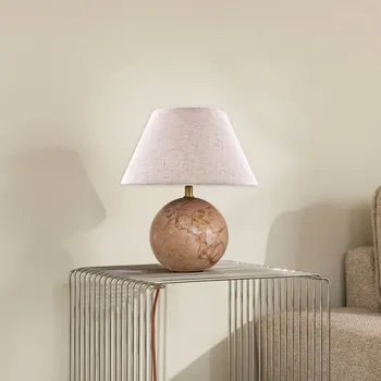 Lampička Globen Lighting stolní lampa Castello, růžová/béžová, výška 28 cm béžová, růžová mramorovaná 1 x 40 W - Doprava zdarma