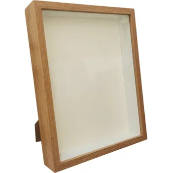 Hluboký dřevěný fotorámeček 10 x 15 cm Se sklem 3 cm vnitřní hloubka Stolní rámeček na fotografie a prostorové dekorace hnědá