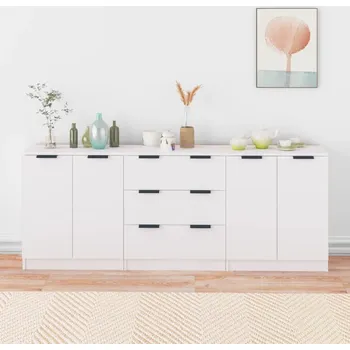 Příborník do zásuvky 3dílný příborník bílý kompozitní dřevo IM_3115780