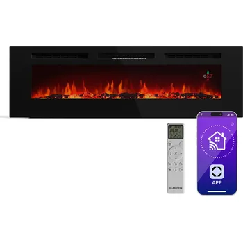 Klarstein Galeras Smart 1800W 152cm Nástěnný Elektrický Krb Černý (10046438)