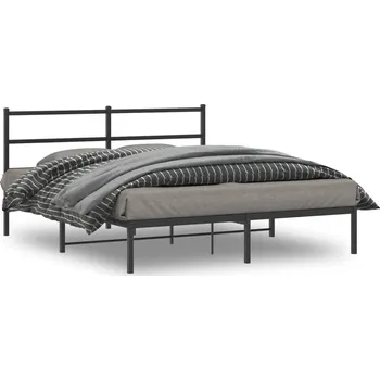 Postel vidaXL Kovový rám postele s čelem 160 x 200 cm [355417] Barva: Černá