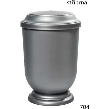 Smuteční dekorace Plastová urna stříbrná 704