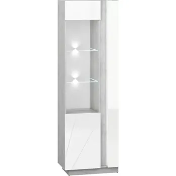 Vinotéka Vitrína Lumens 78 cm, bílá / beton