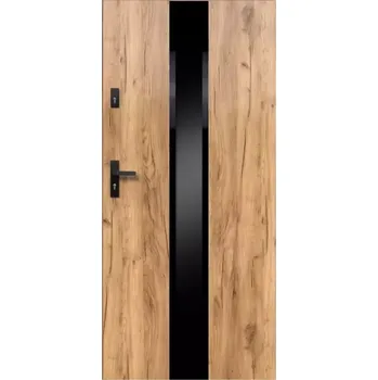 Interiérové dveře Vchodové dveře Neptun P55 90L dub sonoma černá inox/grafitová 2070x1000x55 mm