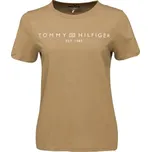 Dámské triko Tommy Hilfiger LOGO CREW NECK S Béžová, Bílá