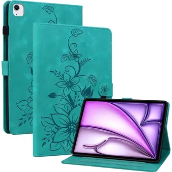 Pouzdro na tablet VSECHNONAMOBIL 106102 ART LILY Zaklápěcí pouzdro pro Apple iPad Air 11 2025 / Air 11 2024 zelené