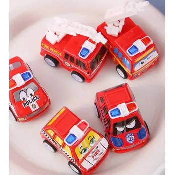 autíčko 6 ks Mini natahovací auta Plastová sada hasičské policejní a záchranné vozy Set mini autíček Hračka pro děti Edukační dárek