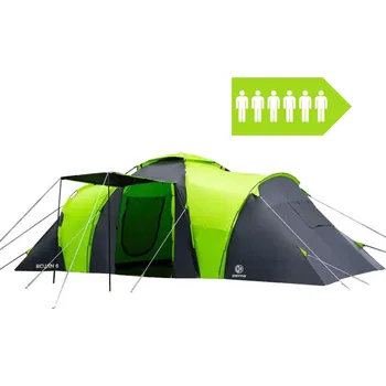 Stan PEME Prutový kempingový stan Peme Bojan pro 6 osob ZELENÁ|ŠEDÁ