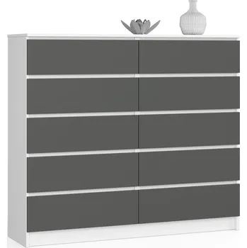 Komoda Šuplíková komoda do obývacího pokoje SAVRILA - bílá / šedá