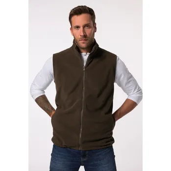 Pánská vesta JP1880, Plus size Flísová vesta, stojáček, kapsy na zip, do 8XL pro plnoštíhlé nadměrná velikost, 723305110-1456, hnědý, 7XL, Plus size oblečení, Oblečení pro vysoké muže, Nadměrné velikosti, Oblečení pro plnoštíhlé.