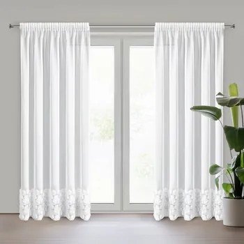 Záclona ZÁCLONA NA PÁSCE EVA MINGE ROSES3 140X270 CM BÍLÁ