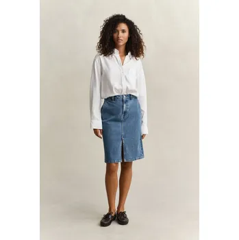 Dámská sukně SUKNĚ GANT DENIM PENCIL SKIRT MID BLUE