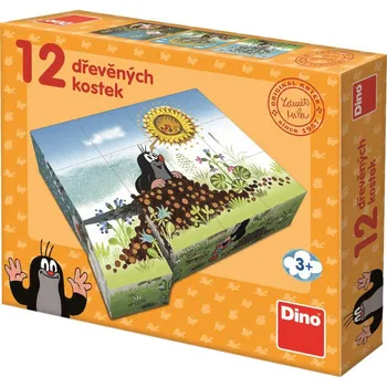 Dřevěná hračka DINO DŘEVO Kostky (kubus) Krtkův rok (Krteček) 12ks *DŘEVĚNÉ HRAČKY* | AS22