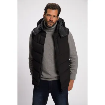 Pánská vesta JP1880, Plus size Prošívaná vesta, zateplená umělým vláknem, kapuce pro plnoštíhlé nadměrná velikost, 795026100-1452, černý, 3XL, Plus size oblečení, Oblečení pro vysoké muže, Nadměrné velikosti, Oblečení pro plnoštíhlé.