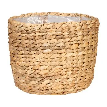 Květináč Košík z vodního hyacintu 505 přírodní 23 - s fóliovou vložkou