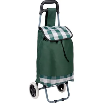 Nákupní taška NÁKUPNÍ TAŠKA NA KOLEČKÁCH S KOSTRUKCÍ 31L ZELENO-BÍLÁ