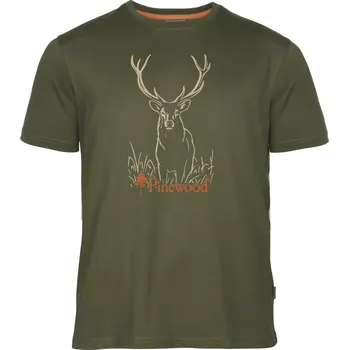 Pinewood Pánské lovecké tričko Red Deer - 26 Velikost: 5XL Green-26