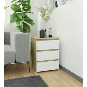 Noční stolek Malý noční stolek VALESTRA - dub artisan / bílý