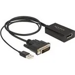 Delock - Kabel adaptéru - DVI-D, USB (pouze napájení) (M) do DisplayPort (F) - DisplayPort 1.2 - 50 cm - podpora 4K30Hz (63189)