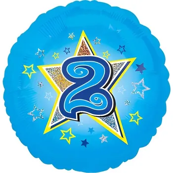 Balónek Amscan / Riethmüller Balonek fóliový číslo 2 modrý, 43 cm