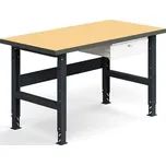 Dílenský stůl TRUST, se zásuvkou, 1500x760mm, 300 kg, tvrzená deska