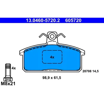 Brzdová destička Sada brzdových destiček, kotoučová brzda ATE 13.0460-5720.2