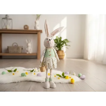 Velikonoční dekorace Velikonoční figurka EMMA králíčí holka s teleskopickýma nohama 20x12x72 Výška 72 cm 726361