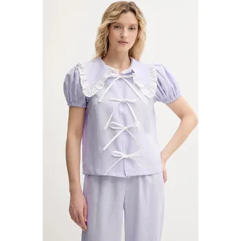 Pánské oblečení Lněná košile The Sleeper PFSR01P009R fialová 04X, vel. XL