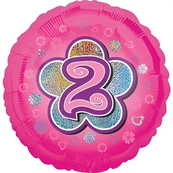 Balónek Amscan / Riethmüller Balonek fóliový číslo 2 růžový, 43 cm