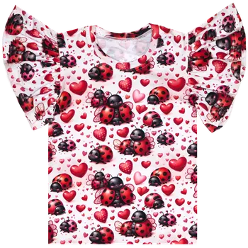 Dámské tričko Dámské tričko s volánky - Berušky a srdíčka Velikost: S