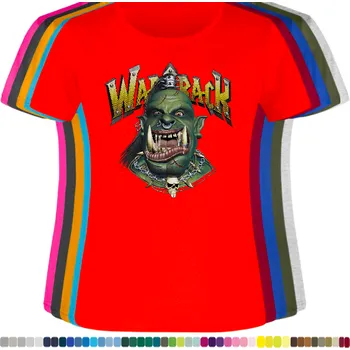 Dámské tričko damske-levne-bavlnene-tricko-digitalni-potisk-warcraft Barva: Red - červená, velikost: XS