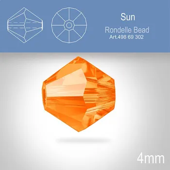 PRECIOSA Bicone MC BEAD (sluníčko) velikost 4mm. Barva SUN. Balení 30ks