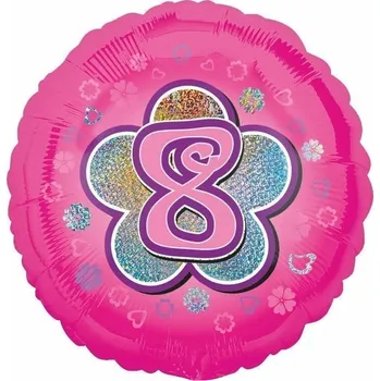 Balónek Amscan / Riethmüller Balonek fóliový číslo 8 růžový, 43 cm