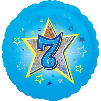 Balónek Amscan / Riethmüller Balonek fóliový číslo 7 modrý, 43 cm