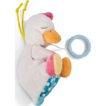 plyšák NICI MFN plyš Husa Gilli spící na zavěšení s hracím strojkem,20cm