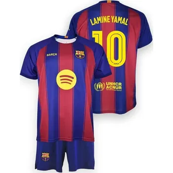 FC BARCELONA Dětský fotbalový domácí dres FC Barcelona 25/26 Lamine Yamal 10 LET MODRÁ|ČERVENÁ