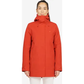 DECATHLON Dámská bunda na plavbu hřejivá dlouhá nepromokavá 500 L VÍNOVÁ|ČERVENÁ