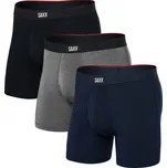 Saxx VIBE XTRA BOXER BRIEF FLY 3PK black/dk grey hthr/navy
