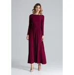 Dlouhé bordové šaty M604 Velikost: S