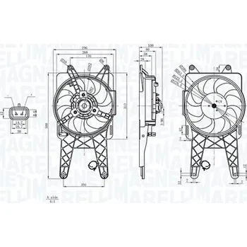 Motor automobilu Větrák chlazení motoru MAGNETI MARELLI 069422818010