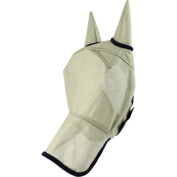 Vybavení pro koně Maska proti hmyzu EQUITHEME Aquafly 2v1 beige s nosem PONY