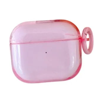 Příslušenství pro sluchátka Fluorescenční ochranný kryt na sluchátka AirPods 1 2 Měkký silikonový kryt proti pádům a poškrábání s přesným výřezem pro nabíjení světle růžová