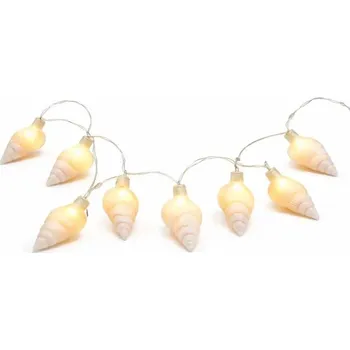 Vánoční dekorace SIRIUS LED dekorační světelný řetěz na baterky, mořské mušle, 1,9 m, teple bílá, 20 mušliček