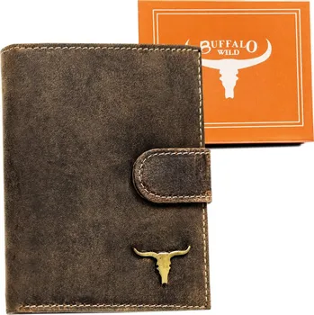 Velká pánská peněženka z přírodní hovězí kůže Zapínání: západka